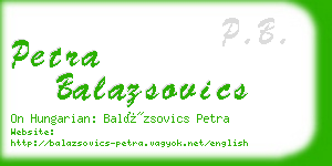 petra balazsovics business card